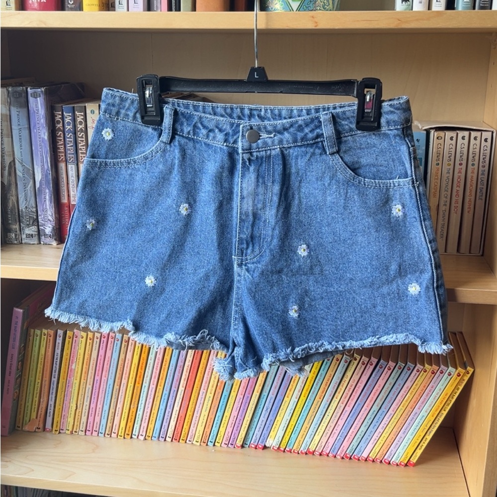Altar'd State Blue Floral Jean Shorts